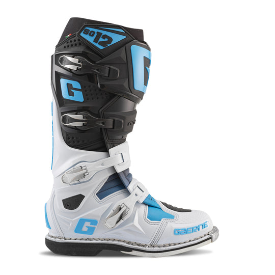 Gaerne SG12 Boot - Black/White/Carolina Blue - Size 8