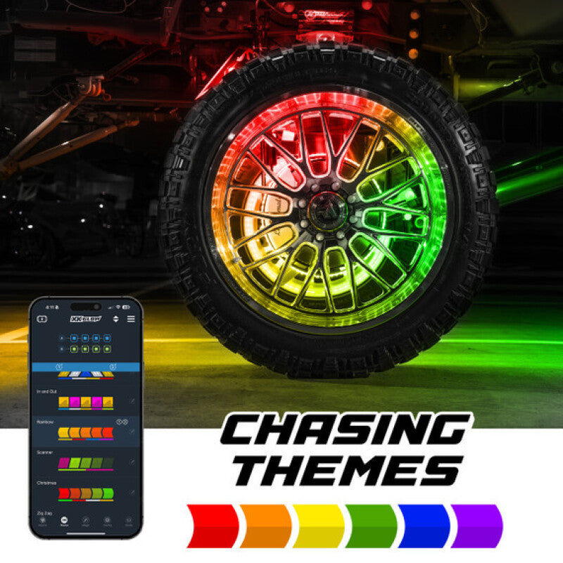 XK Glow XKmax 16.5in LED Ultra 3-Row Wheel Ring Light Kit w/RGBW Color Chasing