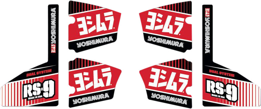 Yoshimura RS-9 Muffler Decal Set 6 pcs - 961-9070