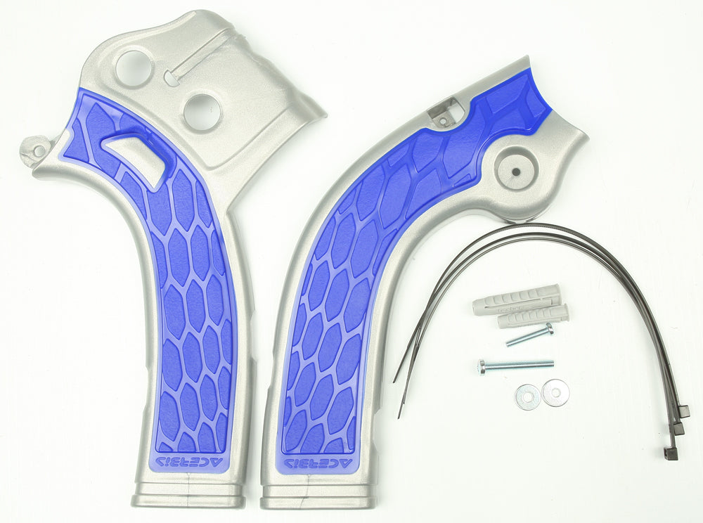Acerbis X-Grip Frame Guard Silver and Blue