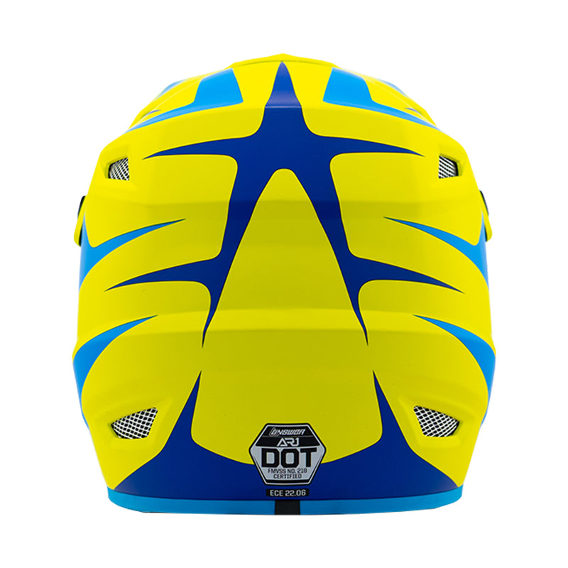 Answer AR1 Mototown Helmet Matte Hyper Acid/Cyan/Dark Blue