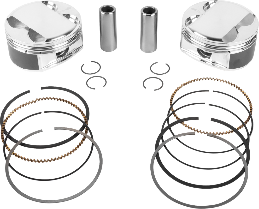 JE Pistons Piston Kit - Harley-Davidson Milwaukee-Eight 108 - 4.080" Bore 4.500" Stroke 12.0:1 CR 108" M8
