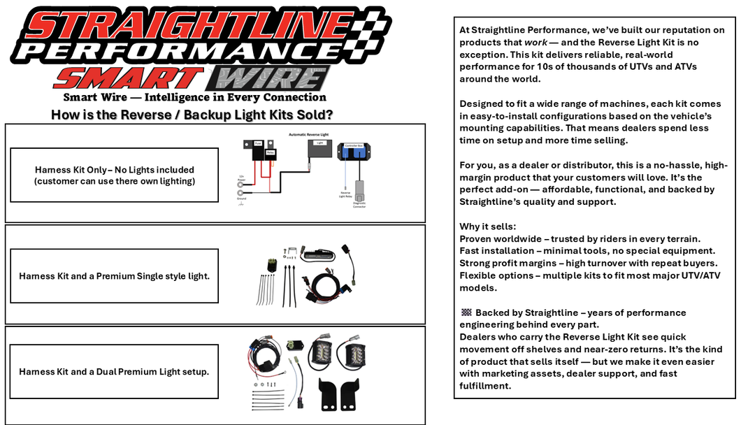 Straightline SmartWire Plug-and-Play Backup / Reverse Light Kit - Polaris
