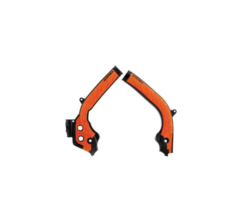Acerbis X-Grip Frame Guards - 16-19 KTM/Husq - Black/16 Orange
