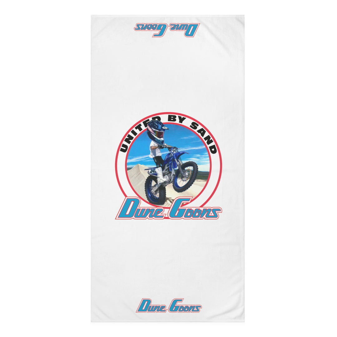 Dune Goons Motocross Beach Towel — "United By Sand" Bike Graphic