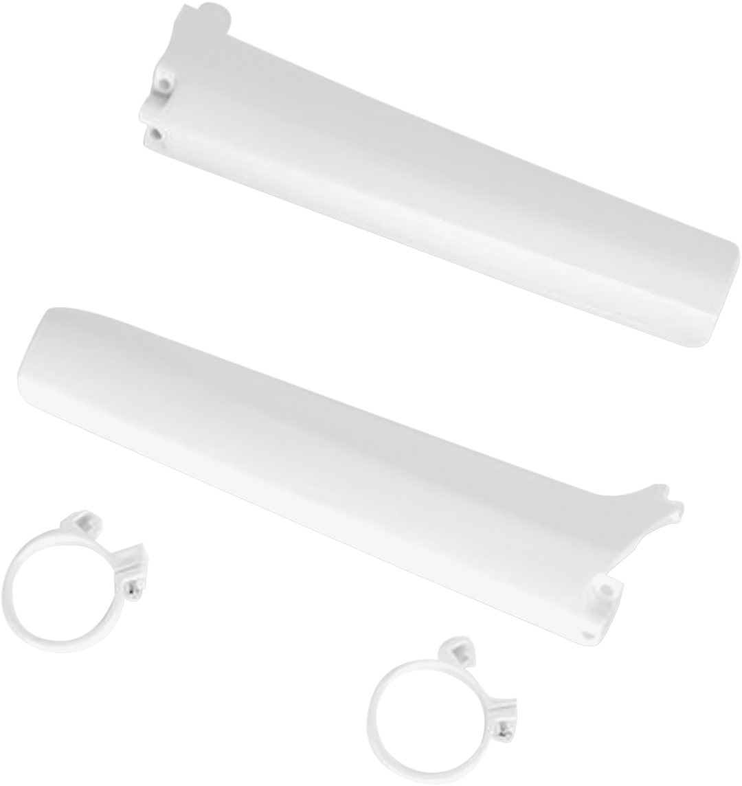 UFO Plast Fork Tube Protectors White RM - Suzuki RM125 1992-1993