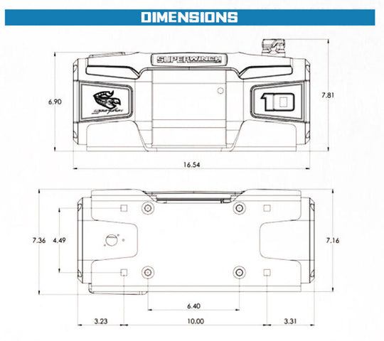Superwinch Scorpion 10000SR Winch - 10,000 lb - Black