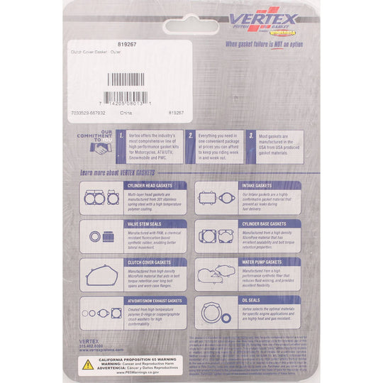 Vertex Clutch Cover Gasket