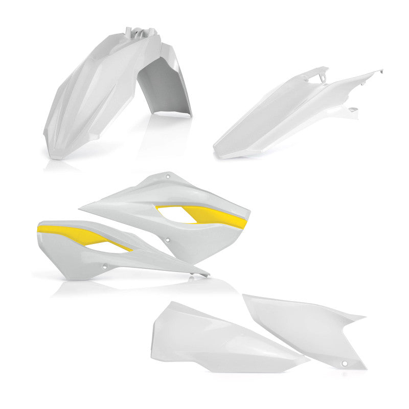 Acerbis Plastic Kit - 15-16 Husq TE125-300/FE250-501 - Wht/Yel