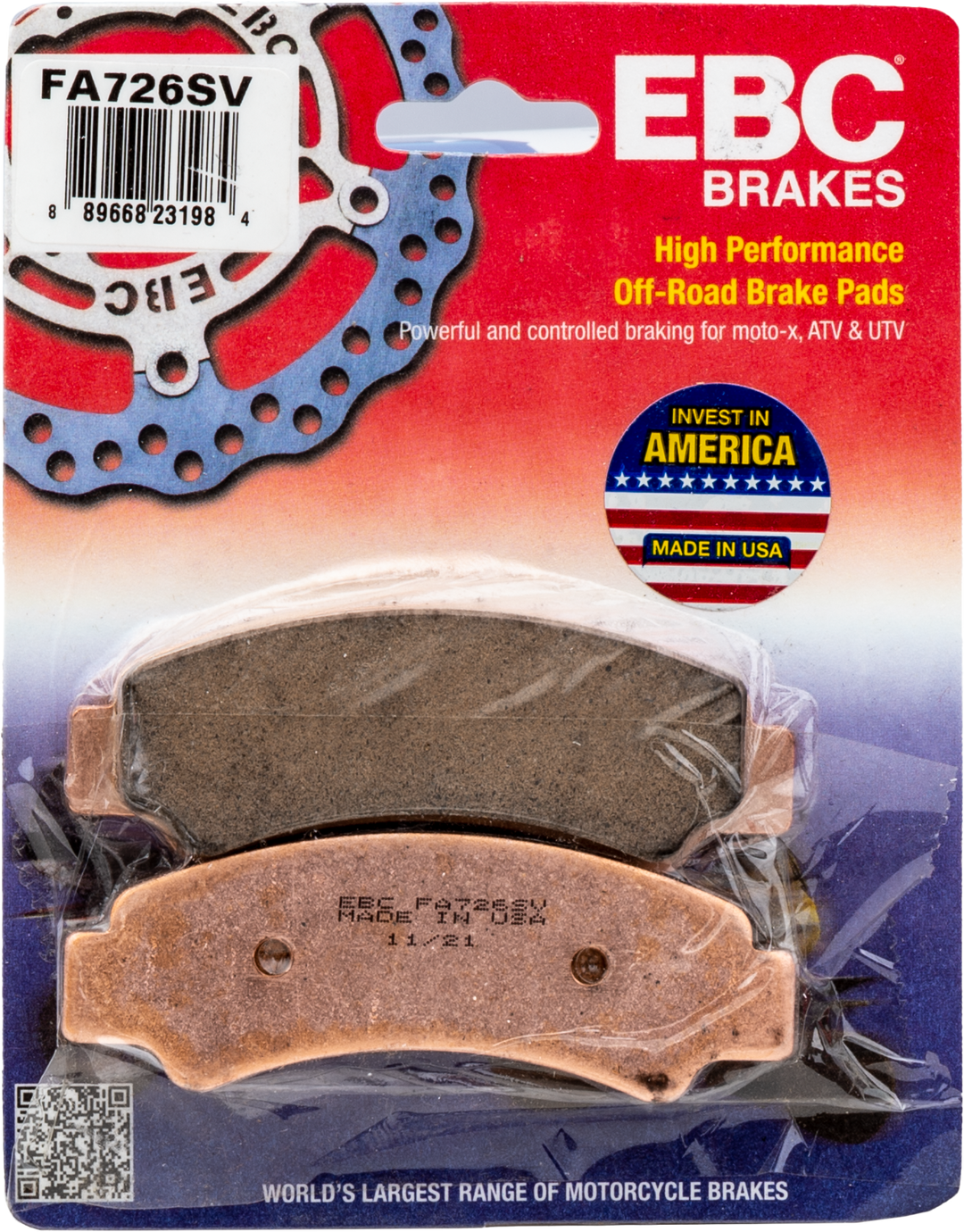 EBC Standard Brake Pads FA726SV Severe Duty SV Series (FA726SV)