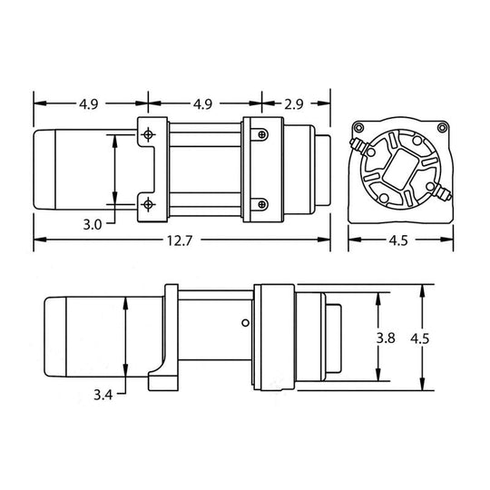 Superwinch Terra 3500SR Winch - 3,500 lb - Gray Wrinkle