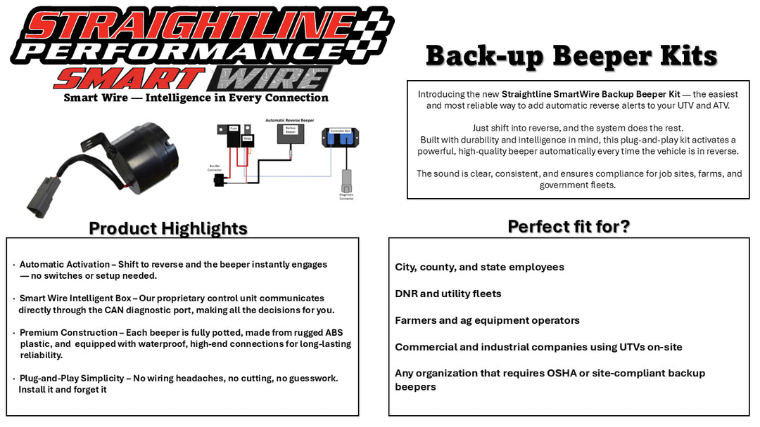 Straightline SmartWire Automatic Backup Beeper Kit - Can-Am