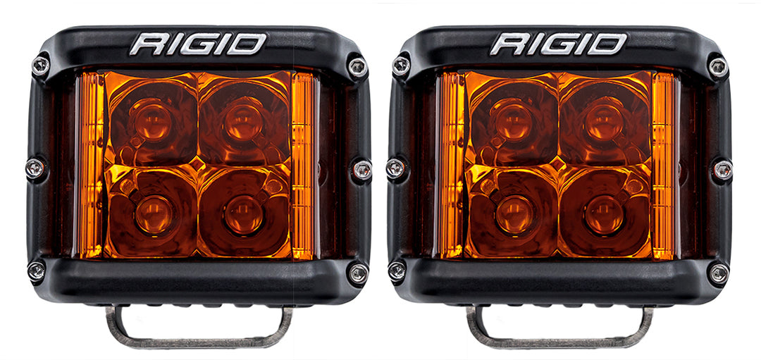 Rigid D-SS Series Pro Side Shooter LED Pods - Pair - Spot Amber Pro