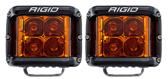 Rigid D-SS Series Pro Side Shooter LED Pods - Pair - Spot Amber Pro