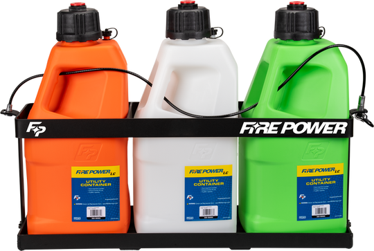 Fire Power 3-Jug Aluminum Rack for 5-Gallon LC Utility Cans - Trailer Mount (RACK ONLY, NO JUGS)