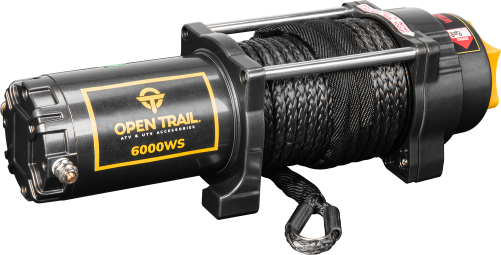 Open Trail 6000 lb Wide Winch - Synthetic Rope
