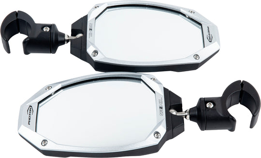 Seizmik Photon Side Mirrors - Cast Aluminum Pair - 1.75 to 2 in Round Tube ROPS