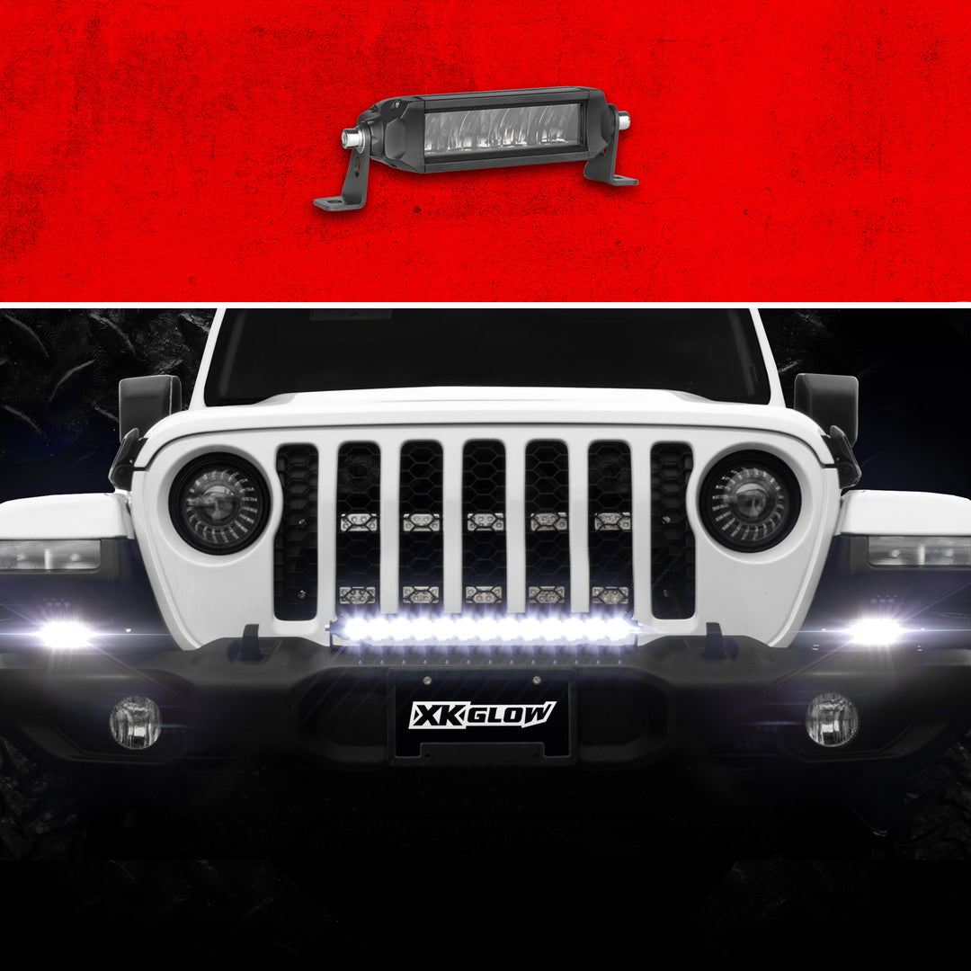 XK Glow Razor LED Light Bar - High Beam Driving - 6 in