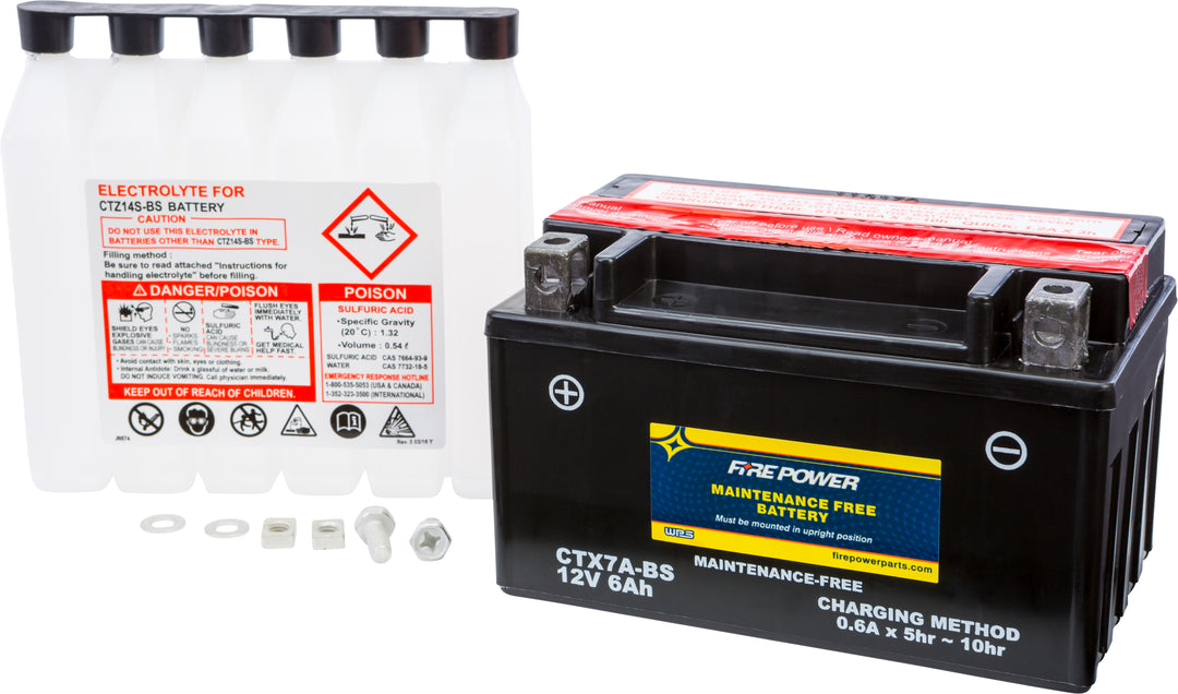 Fire Power Maintenance Free Battery CTX7A-BS