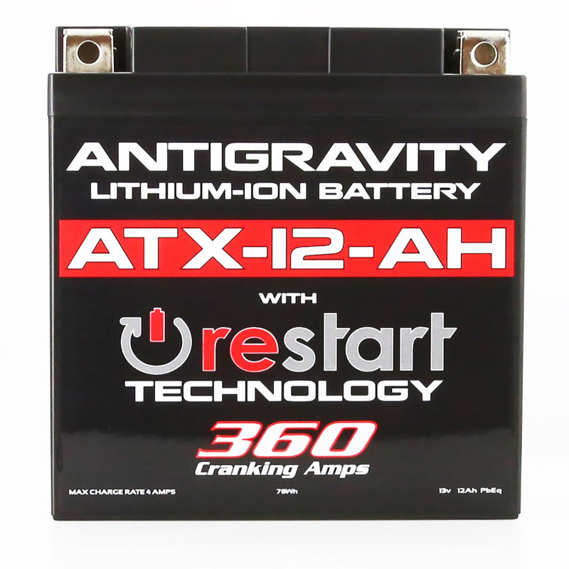 Antigravity YTX12B-BS Lithium Battery w/ Re-Start AG-ATX12-AH-RS