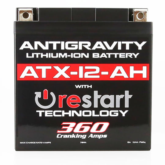 Antigravity YTX12B-BS Lithium Battery w/ Re-Start AG-ATX12-AH-RS