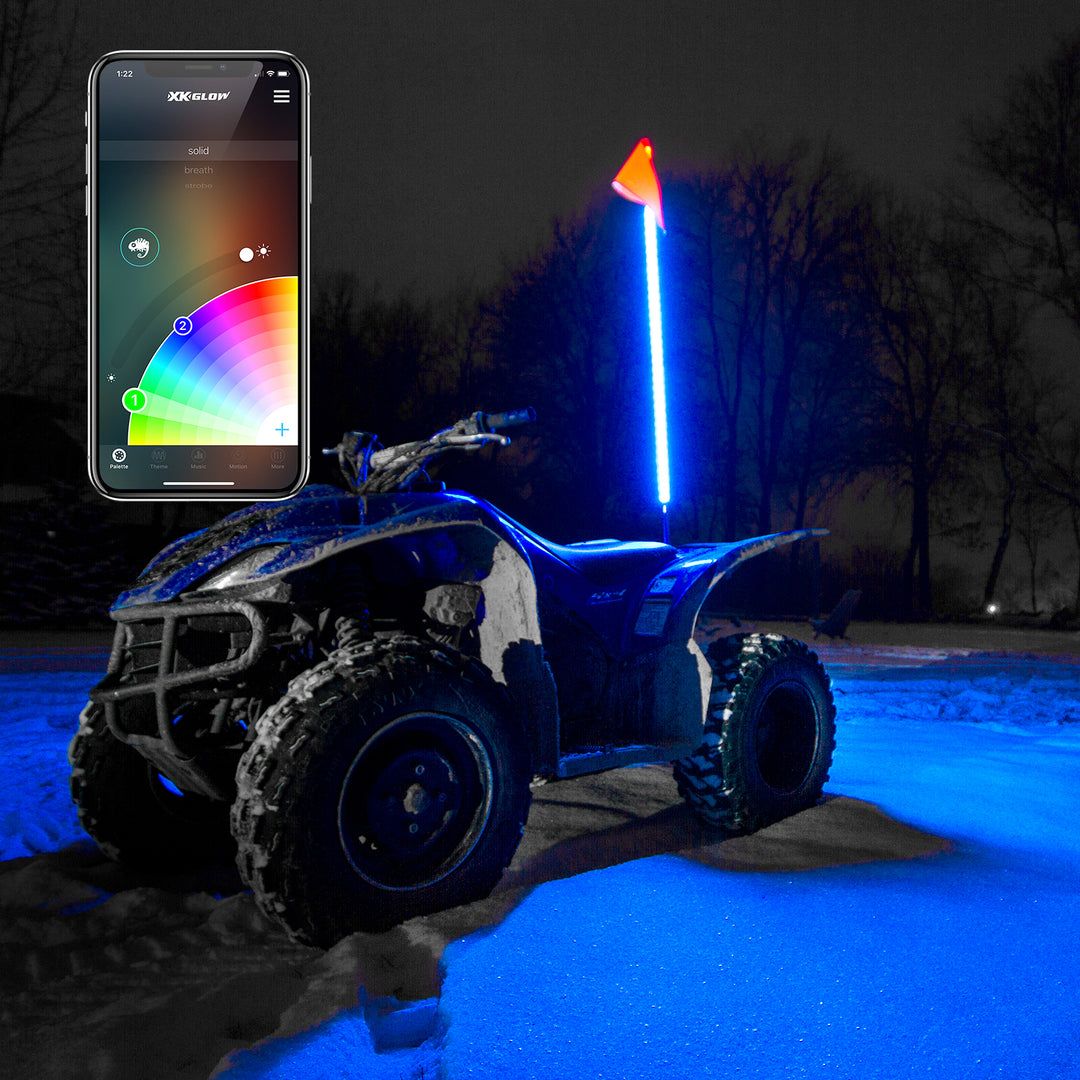 XK Glow 2nd Gen LED Whip - 4 ft 1 PC with XKchrome Controller
