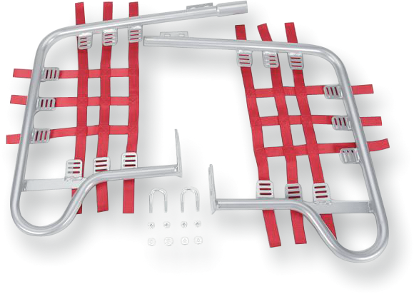 DG Performance Nerf Bars 1" Silver/Red - Honda TRX400EX 1999-2014