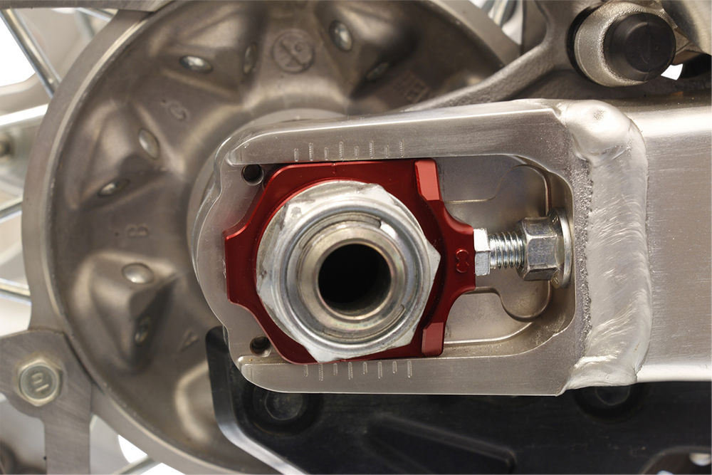 Works Connection Elite Axle Block Red - Honda CRF450R and More