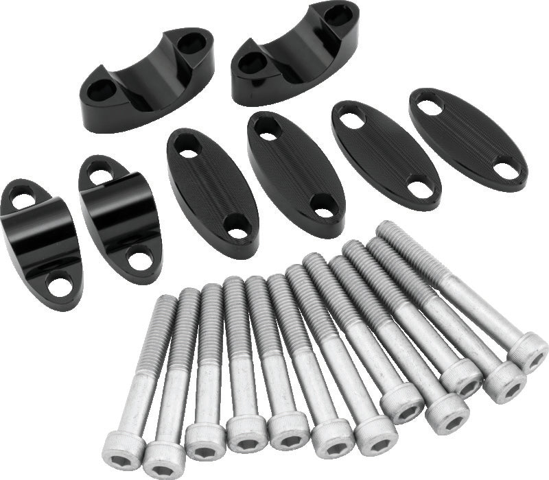 BikeMaster Aluminum Handlebar Risers 1-1/8in - Black