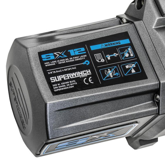 Superwinch SX 12000SR Synthetic Rope Winch - 12,000 lb - Graphite