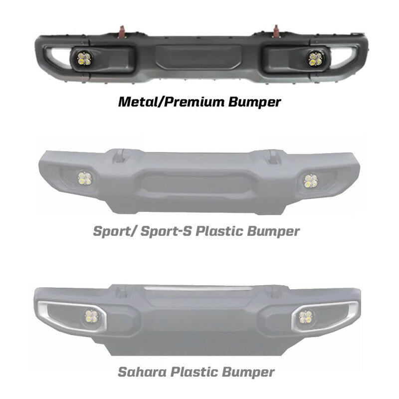 Baja Designs Pro Fog Pocket Kit - 2018+ Jeep Wrangler JL Rubicon