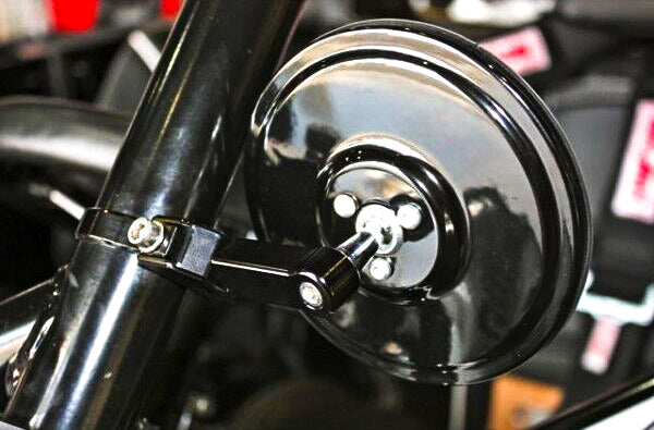 Axia Alloys Billet Panoramic Side Mirror - Round Convex / Folding - 5 in Round Convex