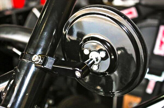 Axia Alloys Billet Panoramic Side Mirror - Round Convex / Folding - 5 in Round Convex