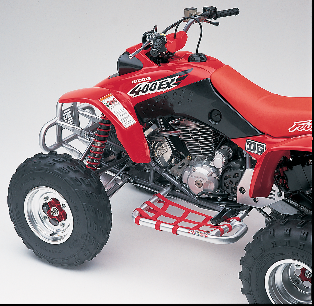 DG Performance Nerf Bars 1-1/4" Natural/Red - Honda TRX400EX 1999-2014