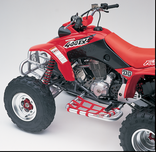 DG Performance Nerf Bars 1-1/4" Natural/Red - Honda TRX400EX 1999-2014