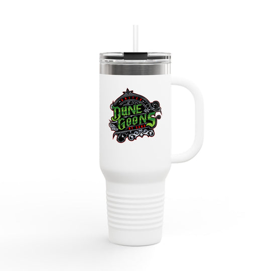 40oz Insulated Travel Mug — 'Dune Goons' Desert Racing Logo Tumbler