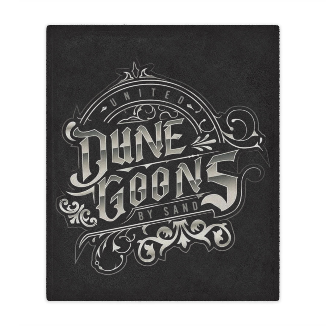 Minky Blanket — 'Dune Goons by Sand' Vintage Gothic Badges Plush Throw
