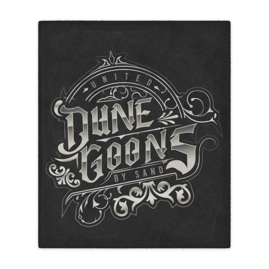 Minky Blanket — 'Dune Goons by Sand' Vintage Gothic Badges Plush Throw