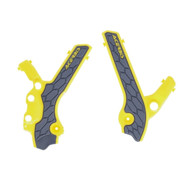 Acerbis X-Grip Frame Guards - 00+ Suzuki DRZ400 E/S/SM - Gry/Yel