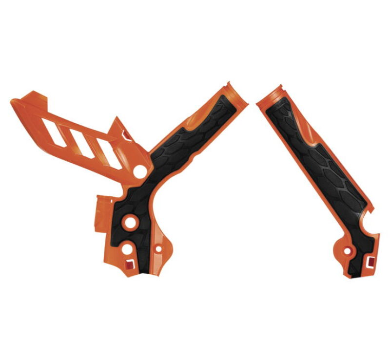 Acerbis X-Grip Frame Guards - 11-15 KTM SX/SX-F/EXC - Org/Black