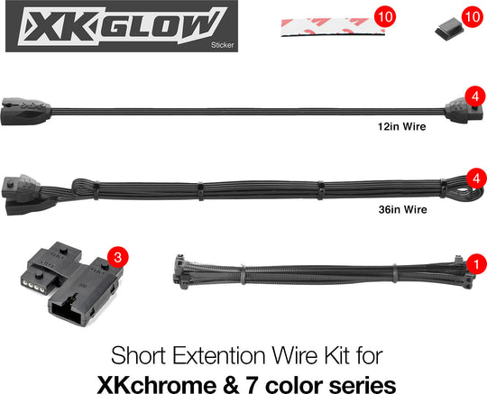 XK Glow Accessories - Extension Wires, Pods, Strips and Tubes - Moto Extension Wire Kit