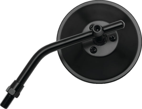 BikeMaster 4in Adjustable Round Mirror 10mm - Each - Black