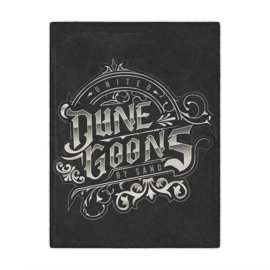Minky Blanket — 'Dune Goons by Sand' Vintage Gothic Badges Plush Throw
