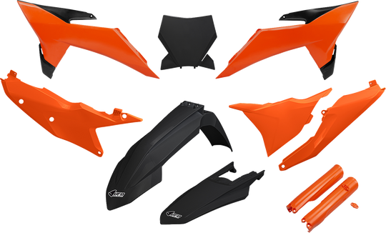 UFO Plast Body Kit Black/Orange - KTM 250 SX-F and More
