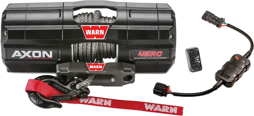 Warn AXON 45RC Plow Mode Winch - 4500 lb Short Drum Synthetic Rope UTV / ATV