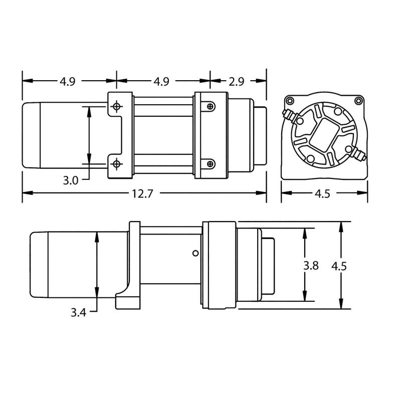 Superwinch Terra 2500 Winch - 2,500 lb - Gray Wrinkle