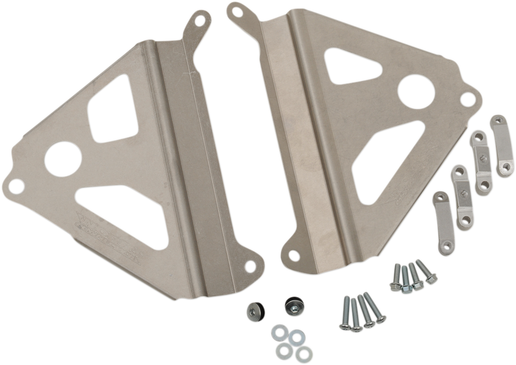 Works Connection Radiator Brace Set Silver - Yamaha YZ250F 2019-2022