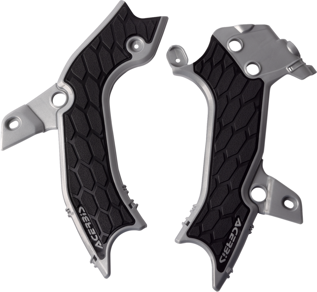 Acerbis X-Grip Frame Guards Silver/Black - Kawasaki KX250F 2025