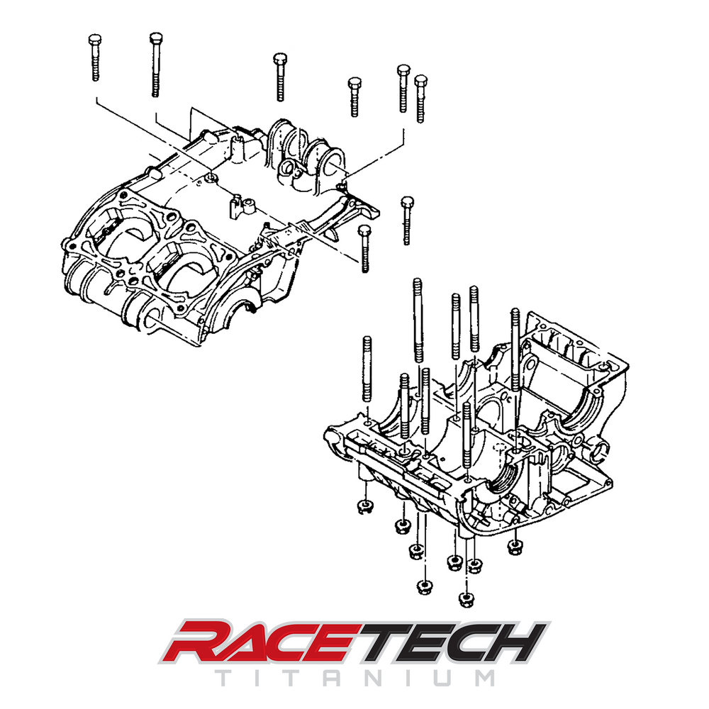 RaceTech Banshee Titanium Engine Case Kit - Upper & Lower (Stock Cases) - Yamaha YFZ350 Banshee 1987-2012