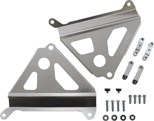 Works Connection Radiator Brace Set Silver - Yamaha YZ450F 2018-2022